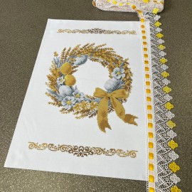 Рушник золото-сірий віночок